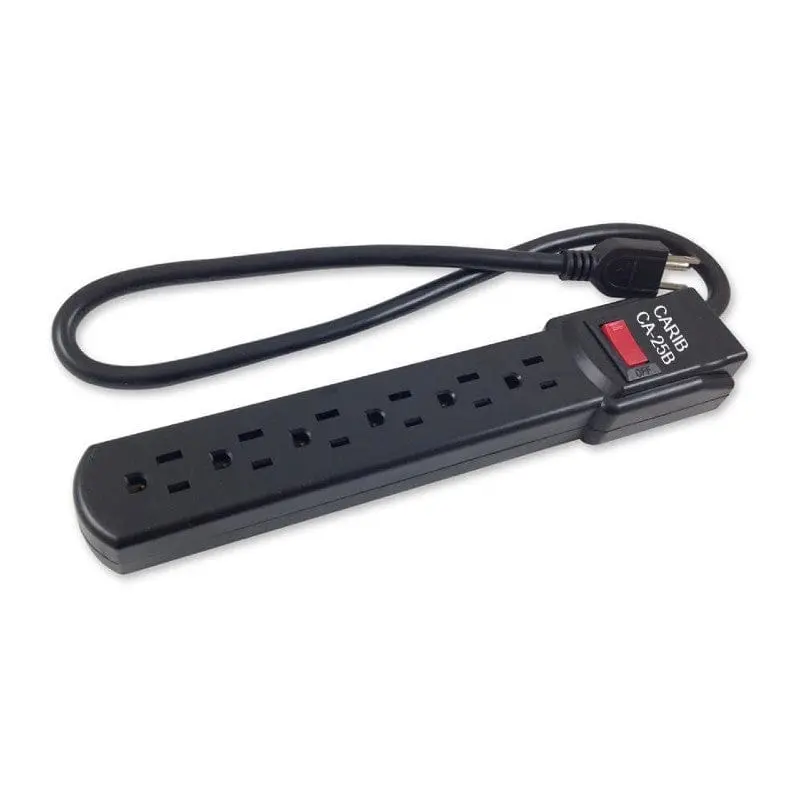 Carib 6 Outlet Power Strip Ca-25B 1