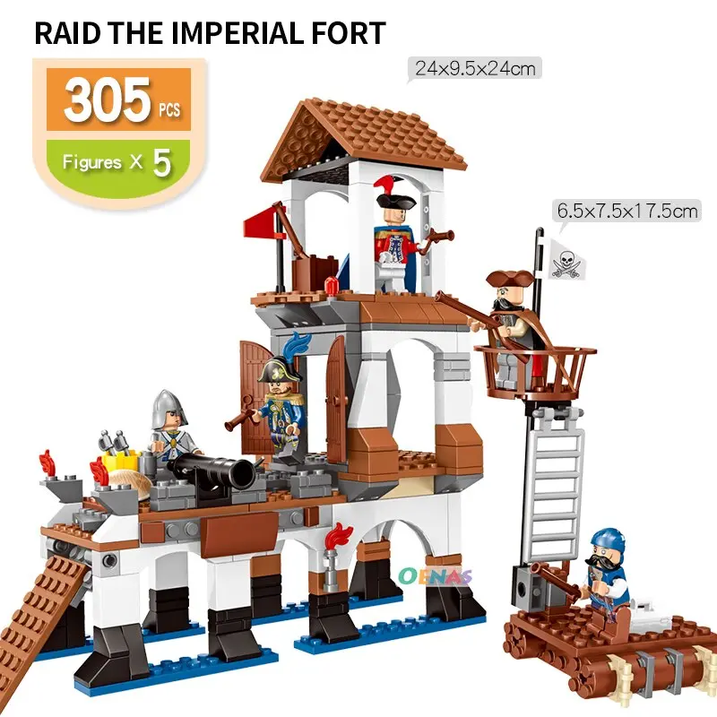 Caribbean Pirate Compatible Legoed Assembled Building Brick Blocks Kids Education Kids Kit Toy Set Fort Castle Birthday Gift 1