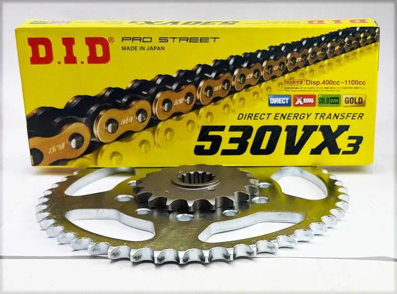 Cb750 K1-K6 Didvx3 Gold Chain And Sprocket Set 1
