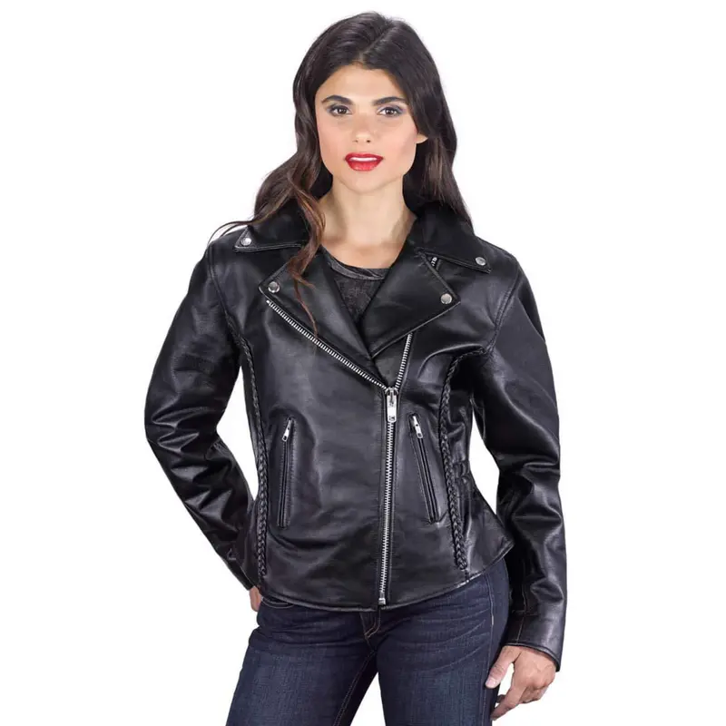 Chamarra Cuero Viking Cycle De Mujer 1