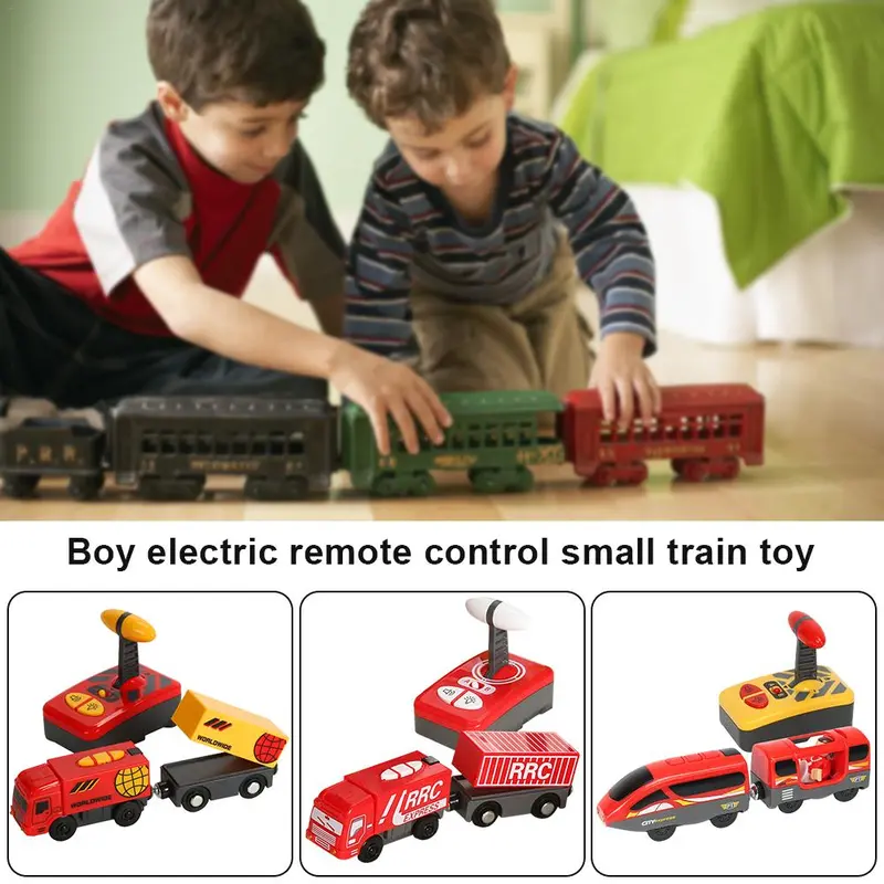 Children Rc Train Toy Electric Magnetic Train Toy Locomotive Plaything For Wood Rail Way Train Model Mini Train Toys 1