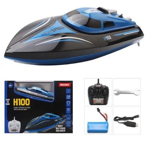 Christmas Toy Tkkj H100 2.4G Rc Boat 180 Degree Flip High Speed Electric Rc Racing Boat For Pools Lakes And Outdoor Adventure 1