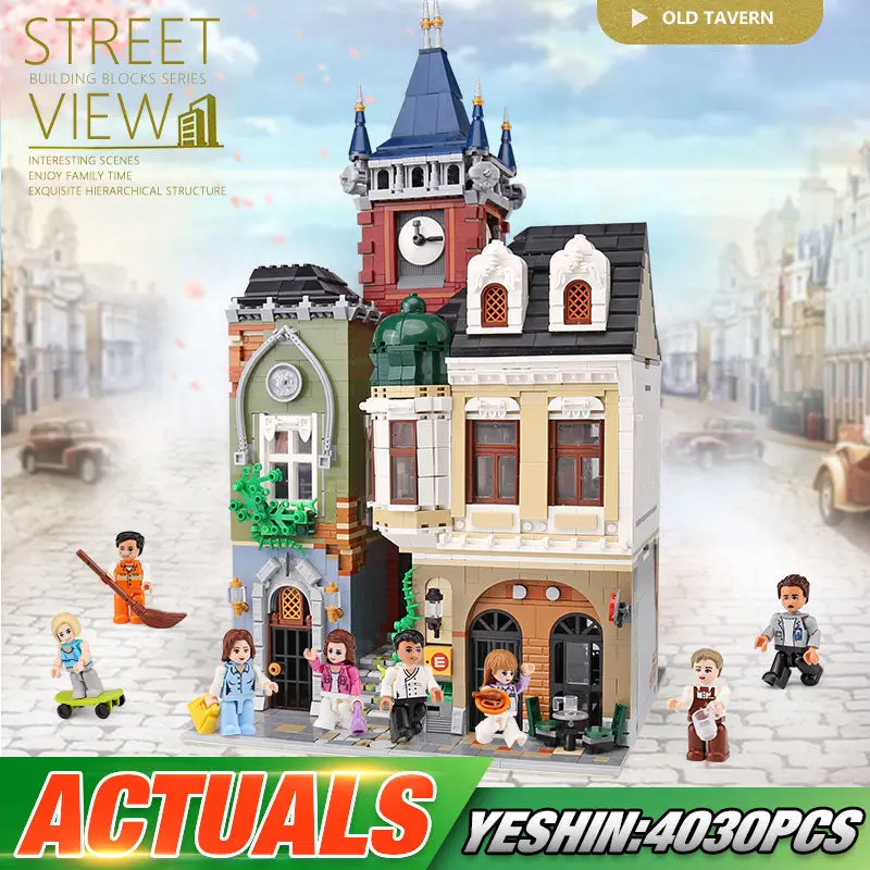 City Street Building Toys The Legoing Moc Old Town Pub Set Assembly Model Kids Christmas Toys Gifts Building Blocks Bricks Kits 1