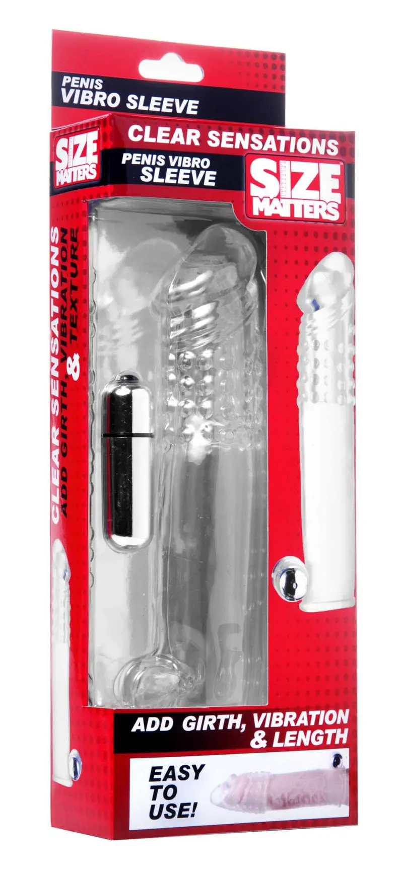 Clear Sensations Penis Extender Vibro Sleeve With Bullet. 1