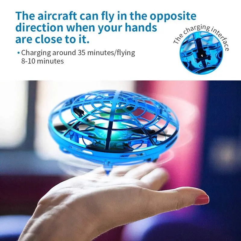 Colorful Anti-Collision Flying Helicopter Magic Hand Ufo Ball Aircraft Sensing Mini Induction Drone Kids Electric Electronic Toy 1