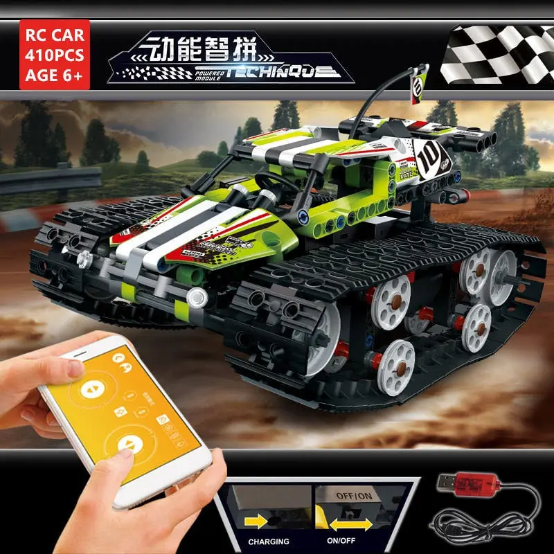 Compatible Legoingls Technic Rc Car Tracked Race Stunt Car Building Blocks Sets App Raido Remote Control Truck Toys For Children 1