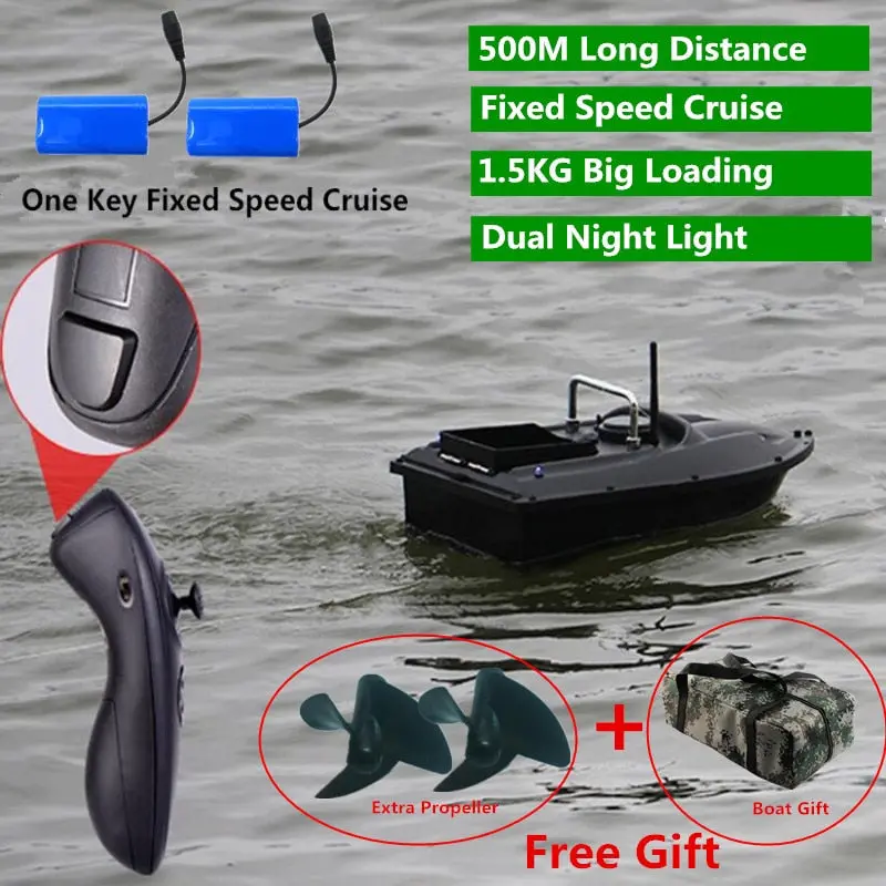 Constant Speed Cruise Function 500M Smart Lure Fishing Remote Control Fishing Bait Boat Auto Rc Remote Control Fishing Bait Boat 1