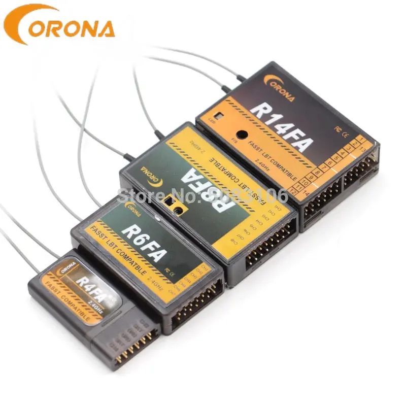 Corona R4fa R6fa F8fa R14fa 2.4Ghz Futaba T8fg 12Fg 14Sg 16Sz 18Mz Fasst Compatible Receiver For Rc Fixed-Wing Aircraft 1