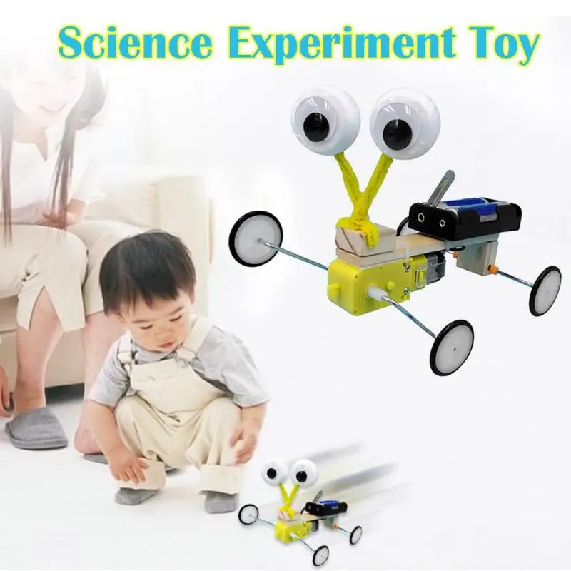 Creative Diy Wooden Remote Control Electric Robot Reptile Model Children Science Experiment Toys Invention Kids Science Toys 1