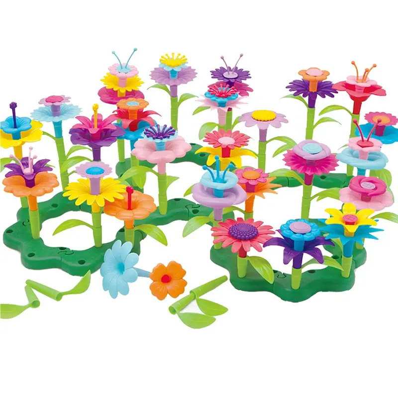 Creative Kid Diy Spell Inserted Flower Arrangement Kit Colorful Various Puzzle Assemble Toy Interconnecting Blocks 1
