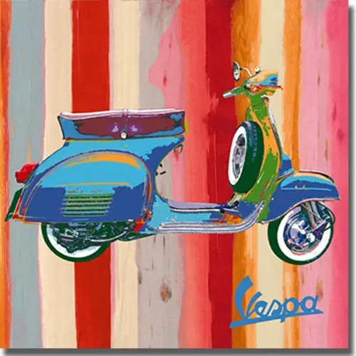 Cuadro Pintura Poster Para Garage Coleccion Vespa 1