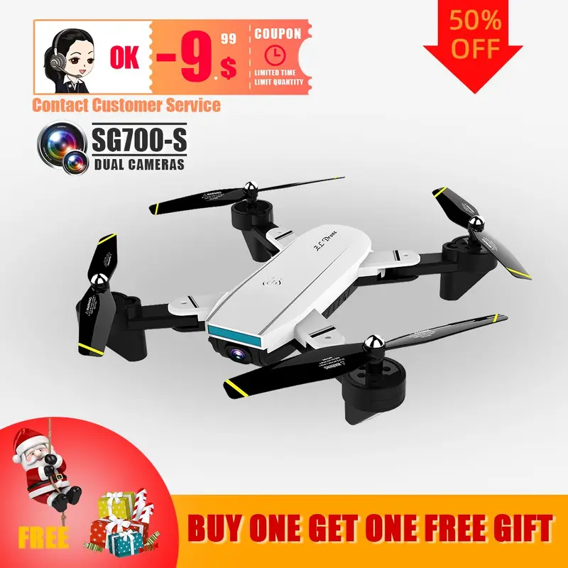 Дрон 4K Sg700 S Mini Drone Dron Helicopter Remote Control 4Ch Wifi Optical Flow Dual Camera Quadcopter Drones 1
