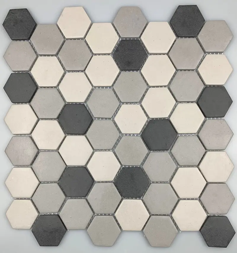 Dark Gray Blend  Mosaic Glass Tile 12"X12" 1