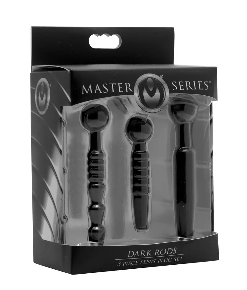 Dark Rods 3 Piece Black Silicone Penis Plug Set. 1