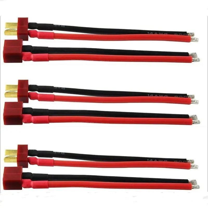 Deans Ultra Pigtail Cable T Plug Connector Male & Female With10cm 14 Awg Soft Silicone Wire For Rc Hobby Quadcopter Lipo Battery 1