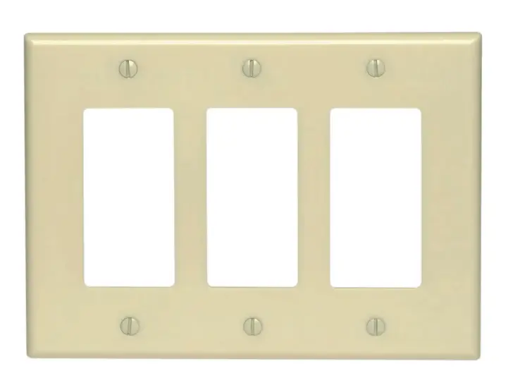 Decora 3-Gang Wall Plate Ivory 1