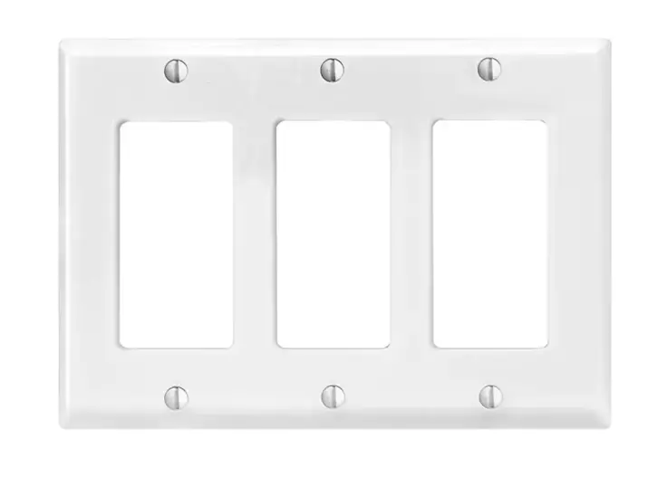 Decora 3-Gang Wall Plate White 1