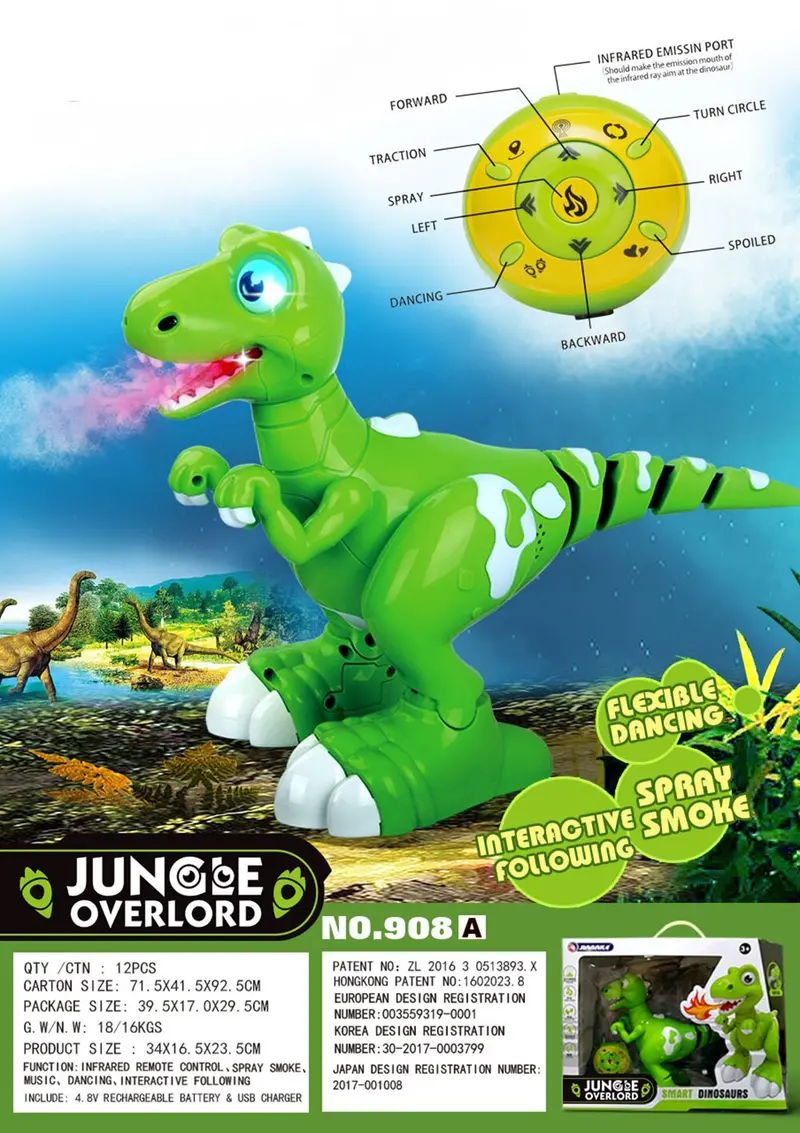Dinosaur Robot Toys Interactive Remote Control Robot Robotic Spary Dinosaur Multifunctional Music Dancing Toys Radio Controlled 1