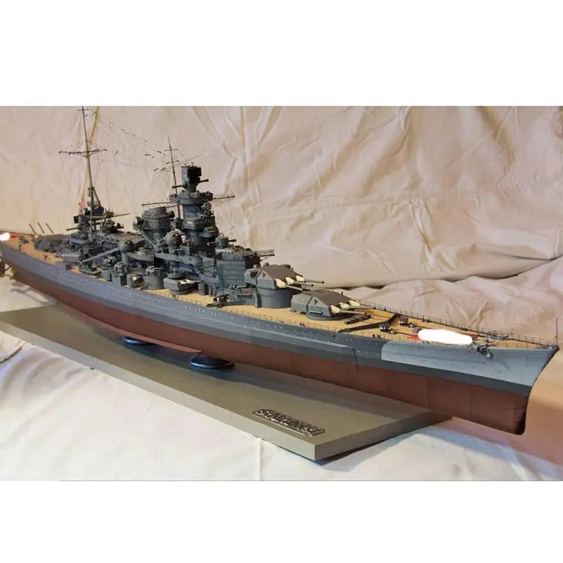 Diy Paper Craft 1:200 Harlem Version Battle Cruiser Scharnhorst 3D Paper Model Toy Ship Funs Gifts 1