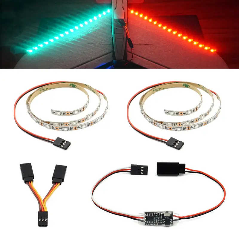 Diy Rc Led Strips Kit Green Red Flash Night Light With Remote Controller Module 5V For Rc Airplane Fixed Wing 1