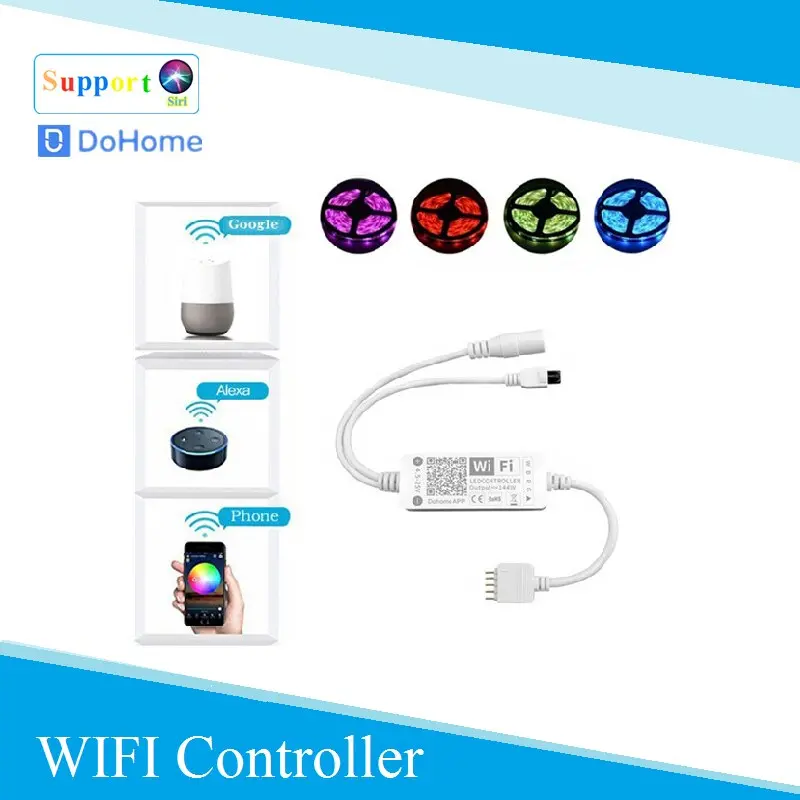Dohome 5Pin Led Strip Light Controller Support Siri Rgb Tape Dc5-25V Ribbon Diode Led Strips Light Flexible Stripe 1