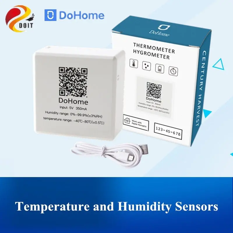 Dohome Support Siri Temperature And Humidity Sensors, Firmware Upgrade ,Support Ios System Phone 1