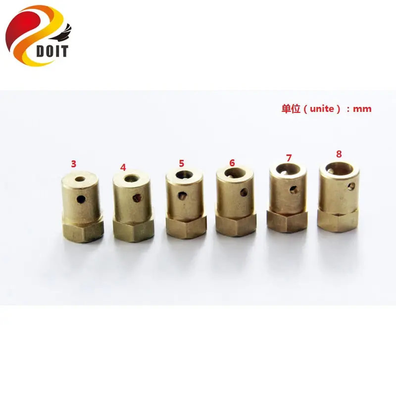 Doit Copper Hex Coupling For Robot Car Chassis Copper Connector To Wheel 4Wd/2Wd Smart Car Motor Diy Smart Car Part For Arduino 1
