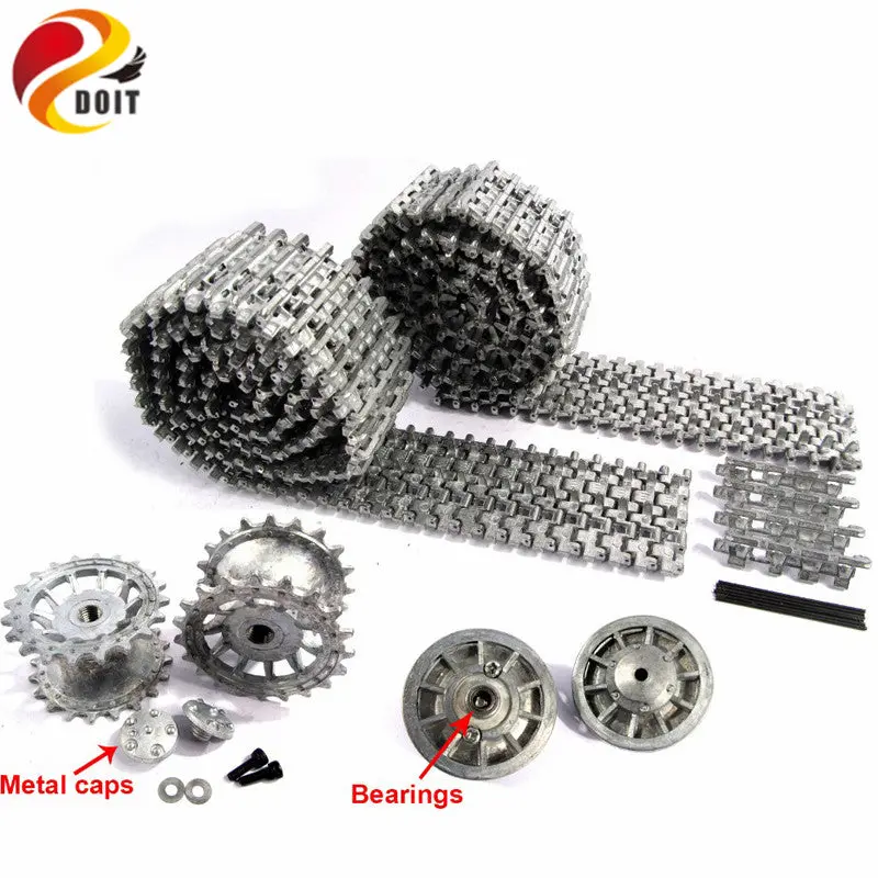 Doit Metal Silver Tracks Sprockets Early With Metal Caps Idler Wheels With Bearings For Heng Long 3818 1 16 Rc Tiger 1 Tank 1