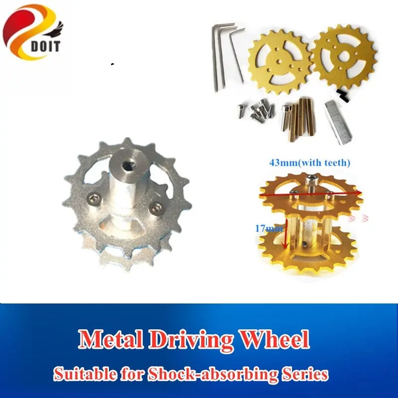 Doit New Design Tws-03 Aluminum Alloy Metal Damping Driving Wheel For Toy Tank Track Caterpillar Car Chassis 1