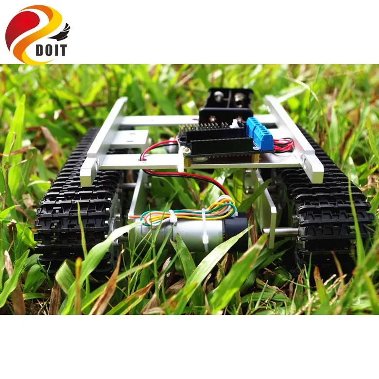 Doit T100 Rc Metal Wifi Robot Tank Car Chassis Controlled By Android Ios Phone With Nodemcu Esp8266 Motor Driven Board Kit Diy 1