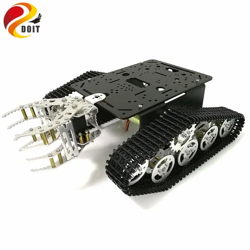 Doit Tank Chassis With Mechanical Claw, Tracked Chassis With Gripper, Tracked Vehicles, Tank Robot,Rc Tank For Diy Robot Project 1