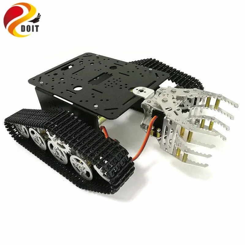 Doit Tank Chassis With Mechanical Claw, Tracked Chassis With Gripper, Tracked Vehicles, Tank Robot,Rc Tank For Diy Robot Project 2