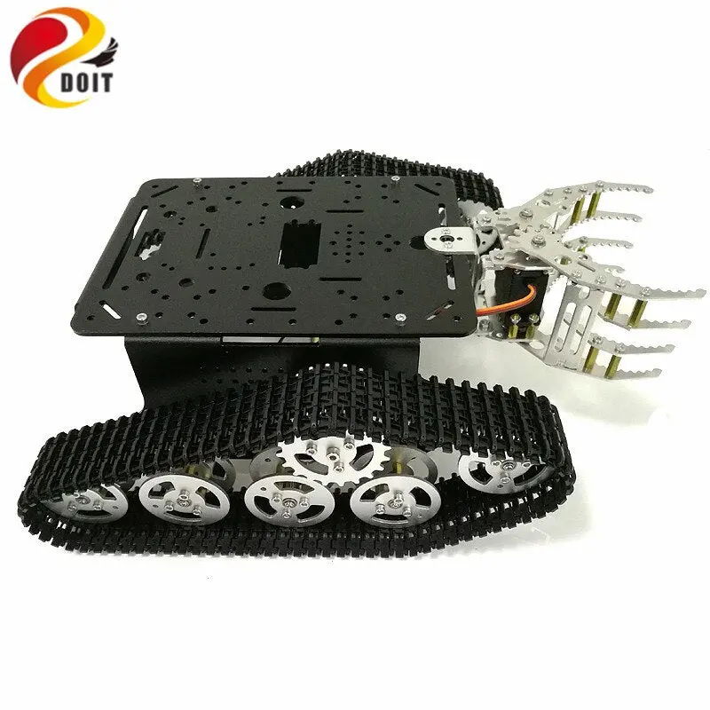 Doit Tank Chassis With Mechanical Claw, Tracked Chassis With Gripper, Tracked Vehicles, Tank Robot,Rc Tank For Diy Robot Project 3
