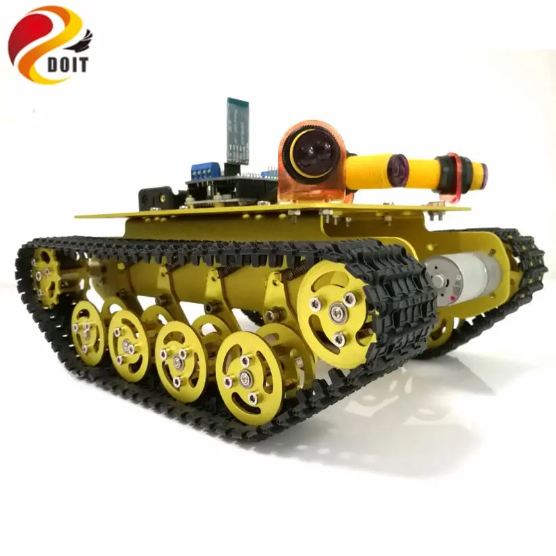 Doit Ts100 Bluetooth Control Obstacle Avoidance Robot Crawler Tank Car Chassis With Shock Absorption For Modification By Phone 1