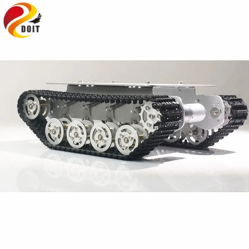 Doit Ts100 Metal Rc Robot Tank Car Chassis Shock Absorption Car With Suspension System Crawler Caterpillar For Arduino Diy Toy 1