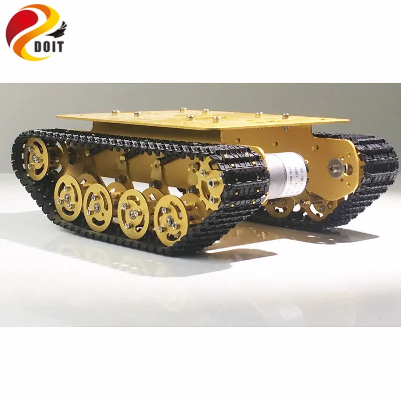 Doit Ts100 Metal Rc Robot Tank Car Chassis Shock Absorption Car With Suspension System Crawler Caterpillar For Arduino Diy Toy 3