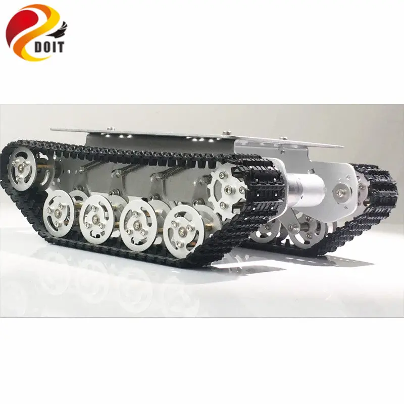Doit Ts100 Metal Rc Robot Tank Car Chassis Shock Absorption Car With Suspension System Crawler Caterpillar For Arduino Diy Toy 4