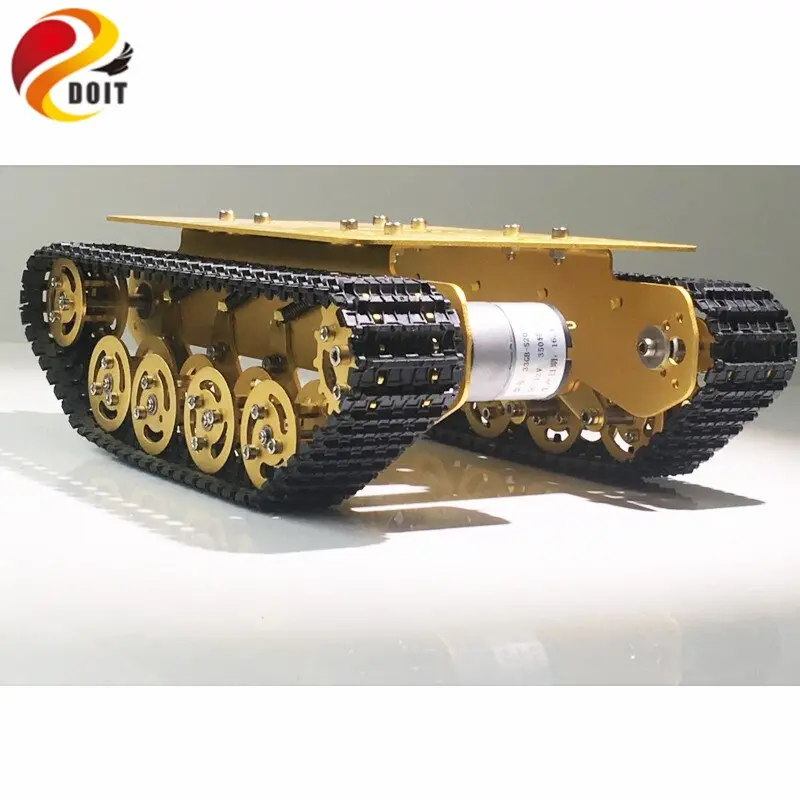 Doit Ts100 Metal Rc Robot Tank Car Chassis Shock Absorption Car With Suspension System Crawler Caterpillar For Arduino Diy Toy 5