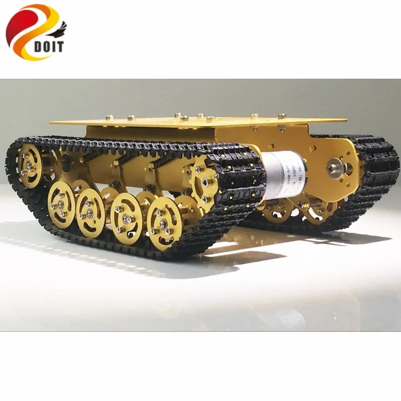 Doit Ts100 Metal Rc Robot Tank Car Chassis Shock Absorption Car With Suspension System Crawler Caterpillar For Arduino Diy Toy 6