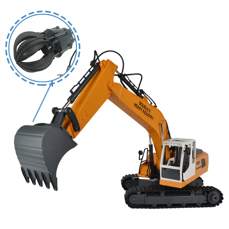 Double E E561-003 Rc Excavator Alloy 3 In 1 Engineer Robot Car With Metal Bucket And Dig Hand 1