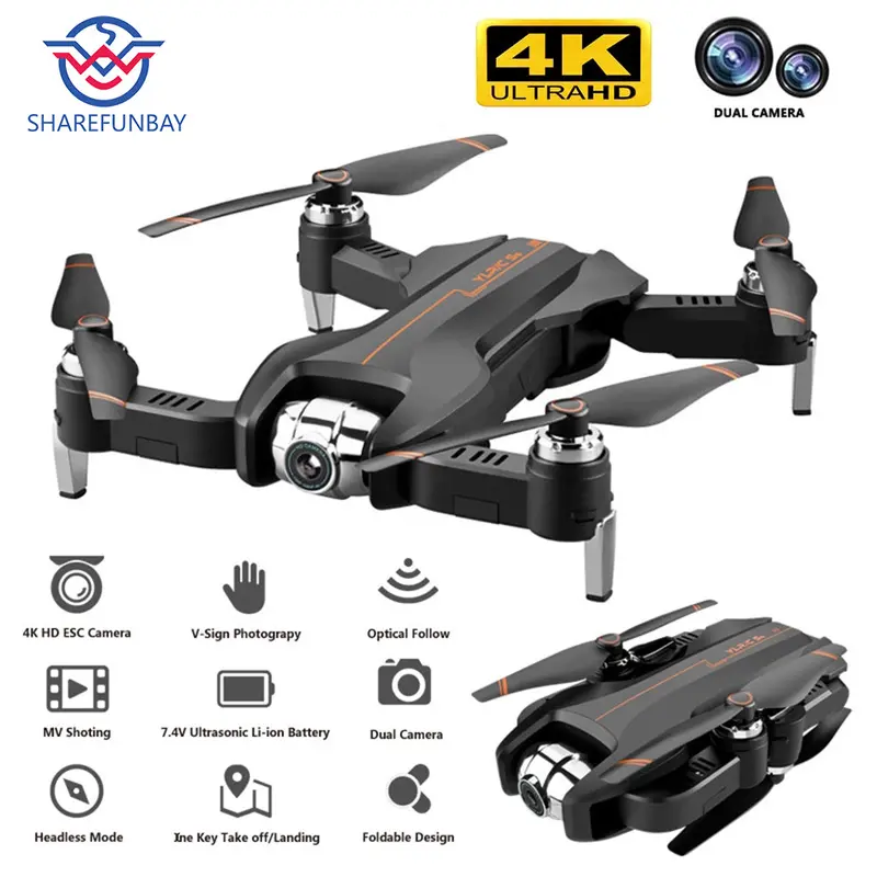 Drone 4K Camera Hd 1080P Wifi Fpv Drone Height Maintenance Quadcopter Fixed-Point Surround Rc Helicopter Drone Camera Dron 1
