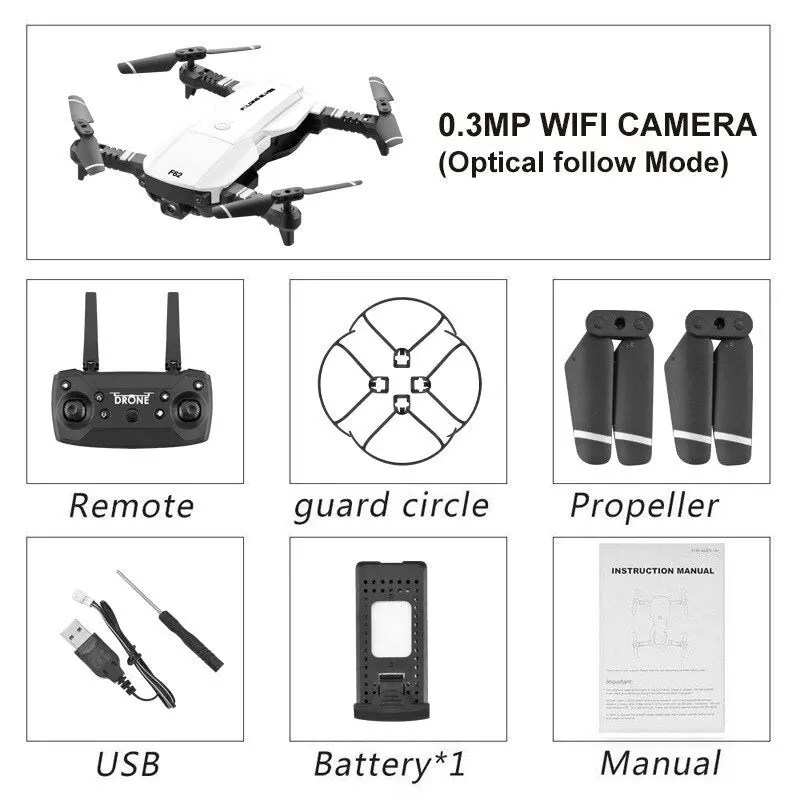 Drone 4K Rc Quadcopter With Camera Foldable Fpv Wifi Wide Angle High Hold Rc Helicopter Selfie Drone Kid's Toys 2