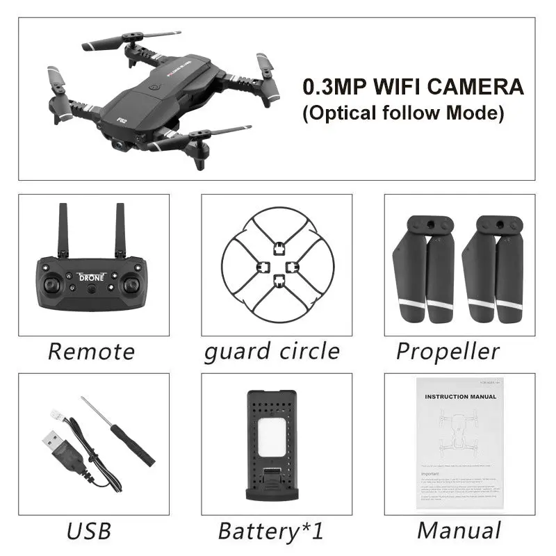 Drone 4K Rc Quadcopter With Camera Foldable Fpv Wifi Wide Angle High Hold Rc Helicopter Selfie Drone Kid's Toys 3