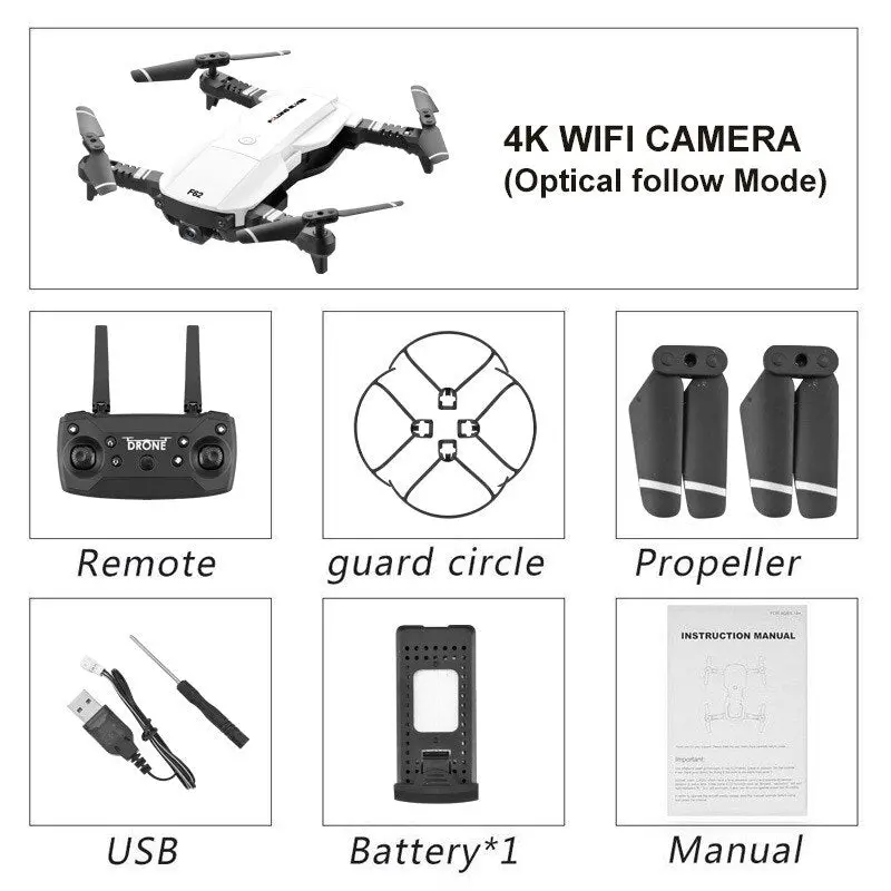 Drone 4K Rc Quadcopter With Camera Foldable Fpv Wifi Wide Angle High Hold Rc Helicopter Selfie Drone Kid's Toys 4