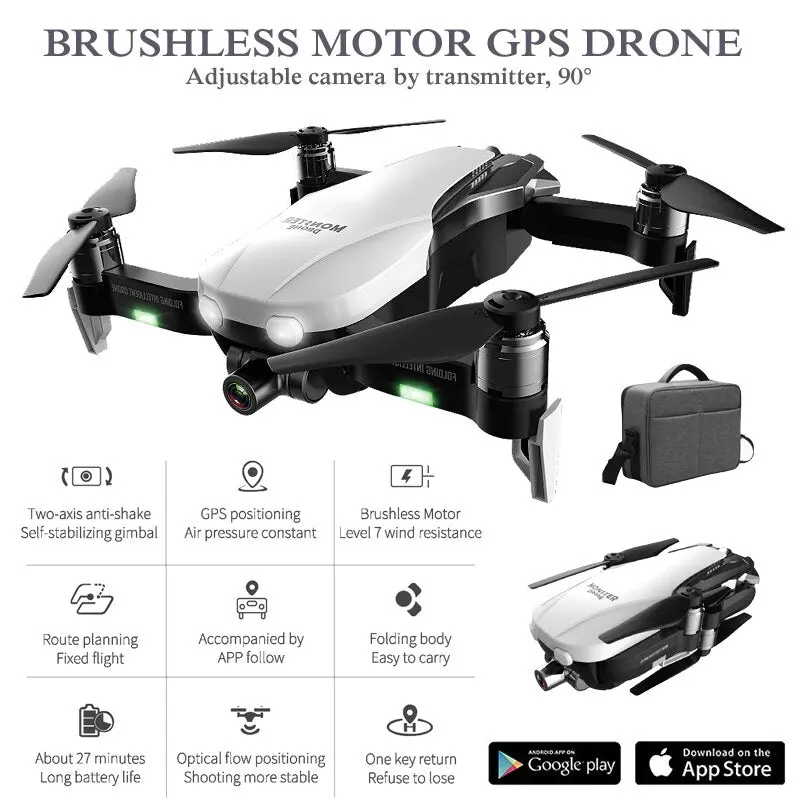 Drone With Hd Camera 2K Two-Axis Anti-Shake Rc Quadcopter Wifi Fpv Drone Profissional Quadrocopter Rc Helicopter Dron Gps 1