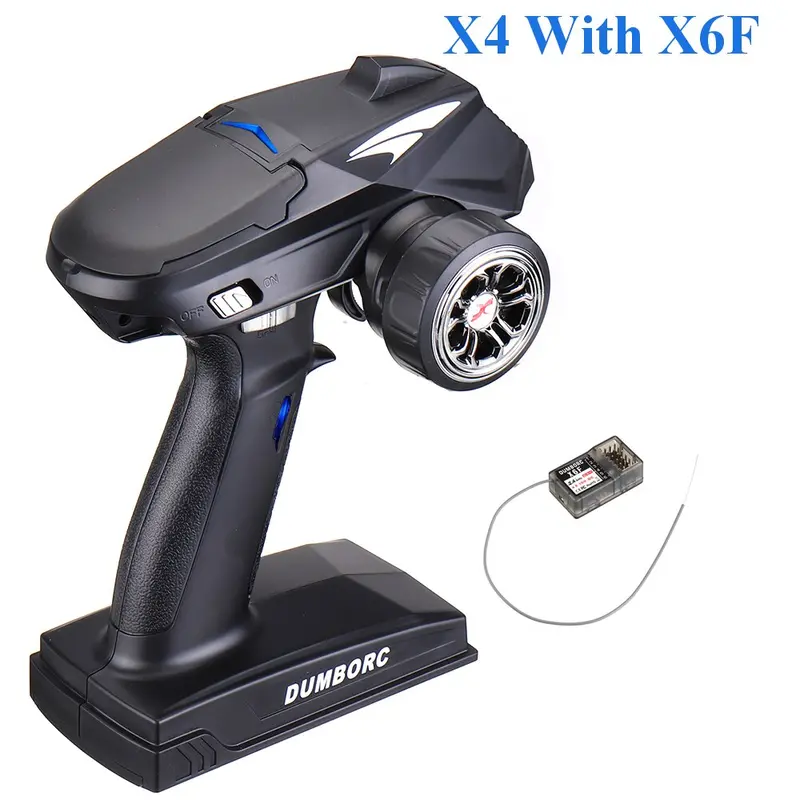 Dumborc X6 X4 X6p 2.4G 6Ch Transmitter W/ X6fg Gyro X6f Receiver Led Light Set For 1/10 1/8 Crawler Axial Scx10 D90 Rc Car Boat 3