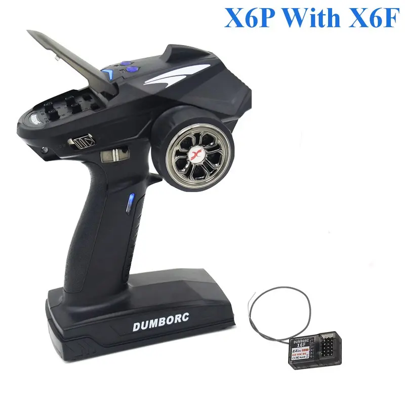 Dumborc X6 X4 X6p 2.4G 6Ch Transmitter W/ X6fg Gyro X6f Receiver Led Light Set For 1/10 1/8 Crawler Axial Scx10 D90 Rc Car Boat 5