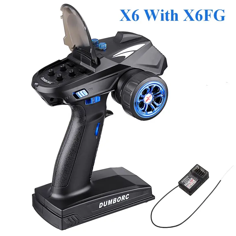 Dumborc X6 X4 X6p 2.4G 6Ch Transmitter W/ X6fg Gyro X6f Receiver Led Light Set For 1/10 1/8 Crawler Axial Scx10 D90 Rc Car Boat 7