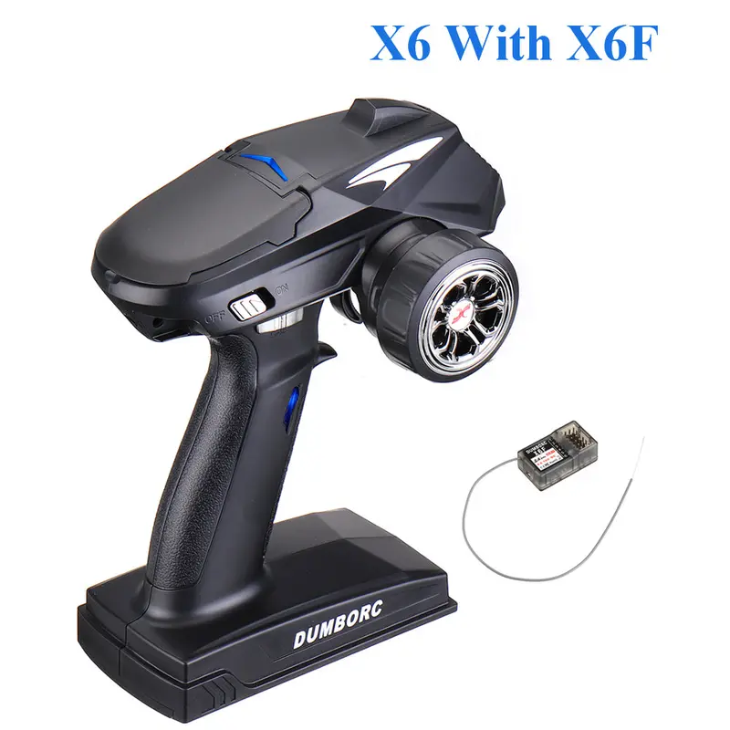 Dumborc X6 X4 X6p 2.4G 6Ch Transmitter W/ X6fg Gyro X6f Receiver Led Light Set For 1/10 1/8 Crawler Axial Scx10 D90 Rc Car Boat 8