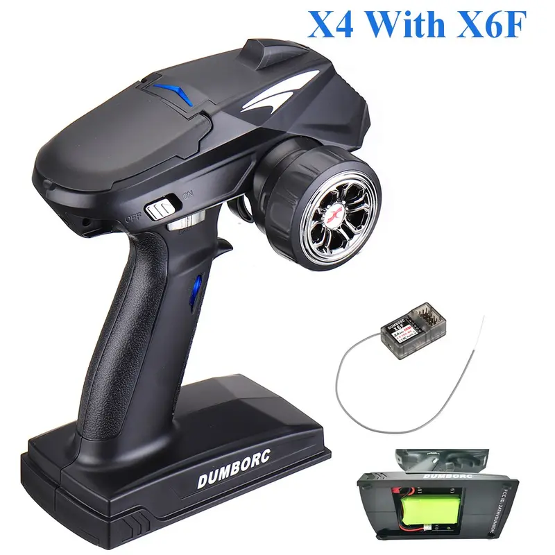 Dumborc X6 X4 X6p 2.4G 6Ch Transmitter W/ X6fg Gyro X6f Receiver Led Light Set For 1/10 1/8 Crawler Axial Scx10 D90 Rc Car Boat 8
